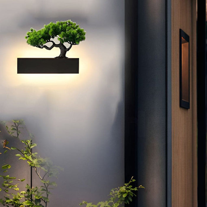 Stylish Waterproof Outdoor Wall Light with Simulated Plant Decoration for Villa, Garden, Courtyard, Backyard, Balcony, Porch, Modern Warm Lighting Effect-ErisView-8