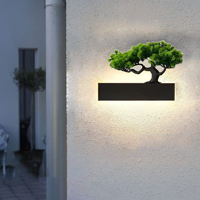 Stylish Waterproof Outdoor Wall Light with Simulated Plant Decoration for Villa, Garden, Courtyard, Backyard, Balcony, Porch, Modern Warm Lighting Effect-ErisView-9