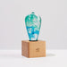 Teal Vase-Shaped EP Light Table Lamp Desk Lamp with Wooden Base for Home Office Bedroom Living Room-ErisView