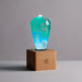 Teal Vase-Shaped EP Light Table Lamp Desk Lamp with Wooden Base for Home Office Bedroom Living Room-ErisView