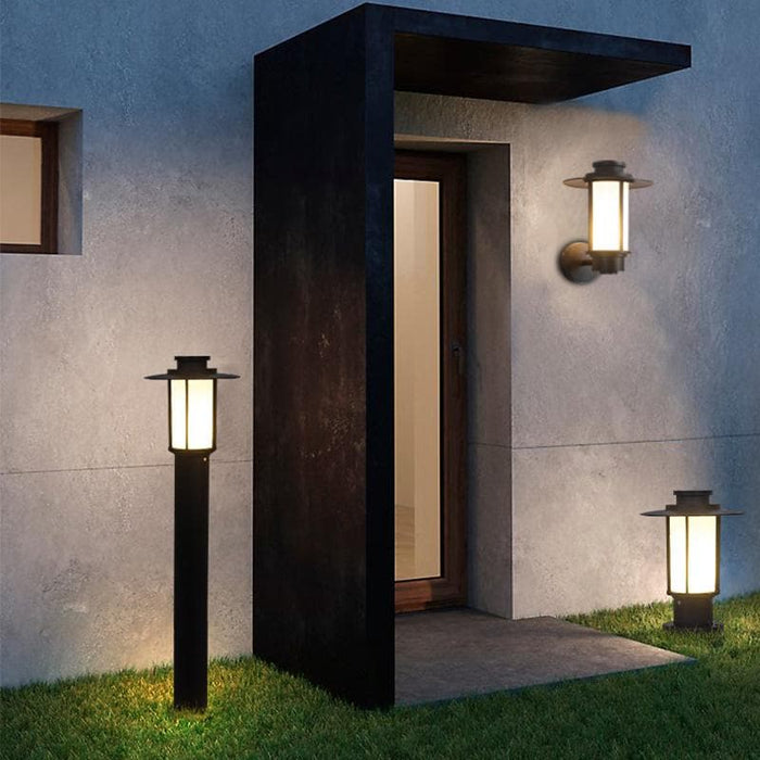 Traditional Black Outdoor Lantern Wall Lights with Die-Cast Aluminum, Waterproof LED Porch Lights for Doorways and Walls, Energy Saving-ErisView-3