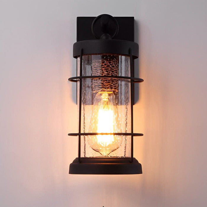 Unique Bubble Effect Glass Wall Sconce with Frosted Iron Body, Waterproof and Rust-Resistant, E27 Lamp Head for Easy Installation and Replacement-ErisView-5