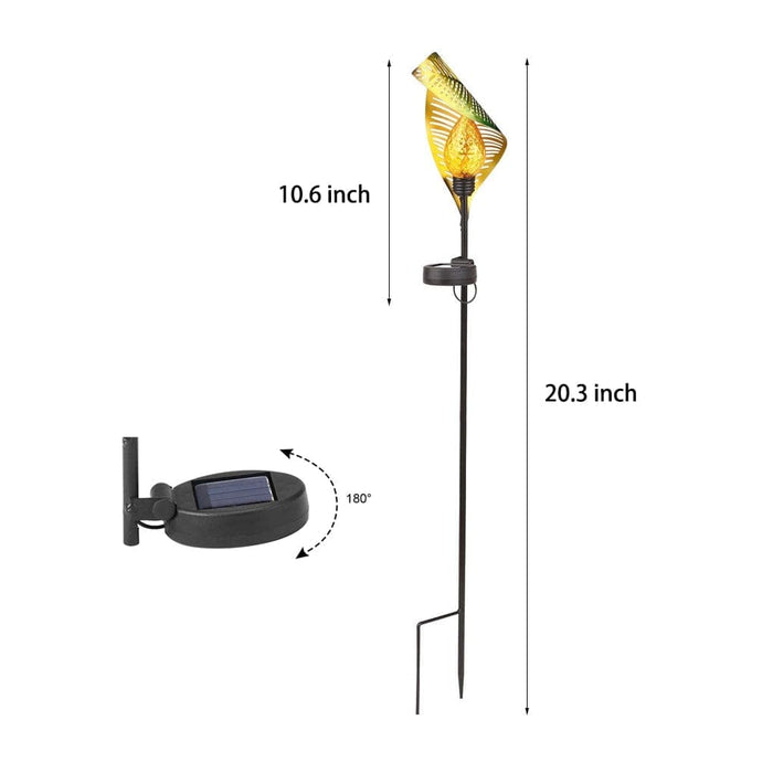 Unique Curled Leaf Solar Ground Lights with Adjustable Solar Panels, Easy to Install, Beautiful Garden Decoration for Your Yard-ErisView-6