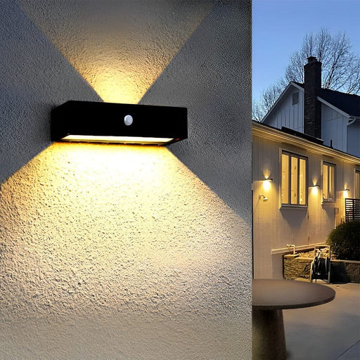 Up and Down Motion Sensor Solar Wall Light, Energy Saving, Fast Charging, Weatherproof Outdoor Porch Light with Three Modes-ErisView-1