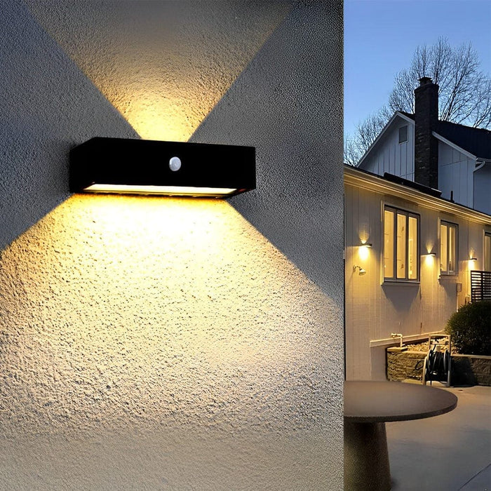 Up and Down Motion Sensor Solar Wall Light, Energy Saving, Fast Charging, Weatherproof Outdoor Porch Light with Three Modes-ErisView-9