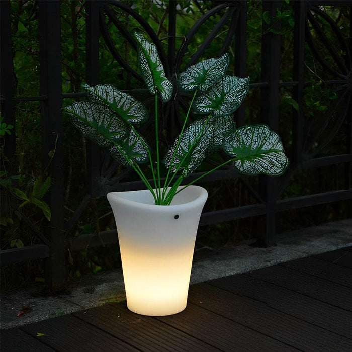 Versatile Luminous Flowerpot Light, Hardwired & Solar-Powered Options, Waterproof, Durable, with Drainage Holes for Real or Artificial Plants-ErisView-2