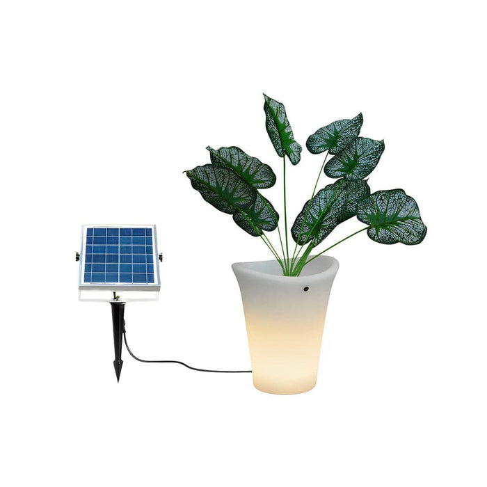 Versatile Luminous Flowerpot Light, Hardwired & Solar-Powered Options, Waterproof, Durable, with Drainage Holes for Real or Artificial Plants-ErisView-6