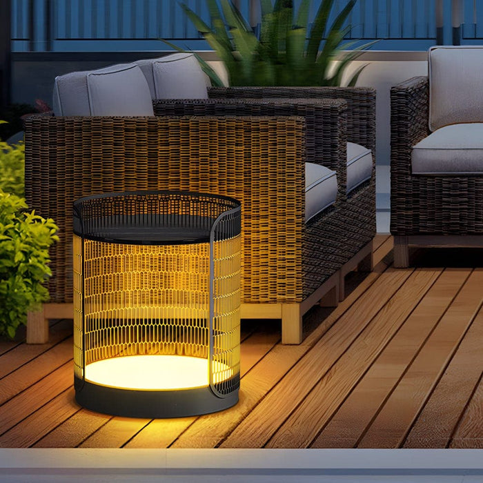 Versatile Outdoor Floor Lamp/Table with Hardwired & Solar Options, High-Efficiency Charging, IP65 Waterproof, Durable Stainless Steel Body-ErisView-5