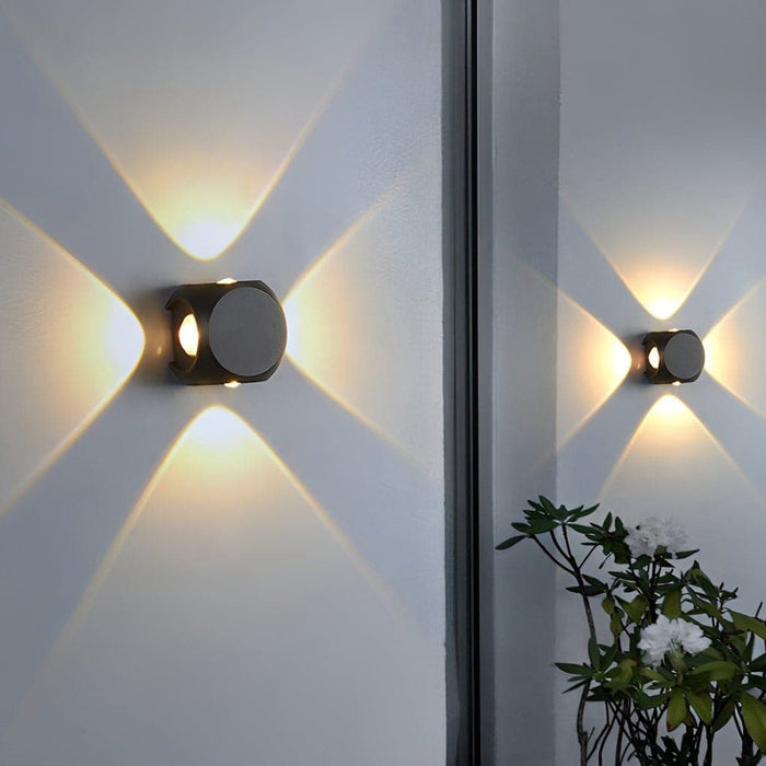 Versatile Outdoor Wall Lamp with Up and Down Lighting, Waterproof Aluminum and Acrylic, Available in 2 or 4 Light Options for Garden, Garage, and More-ErisView-2