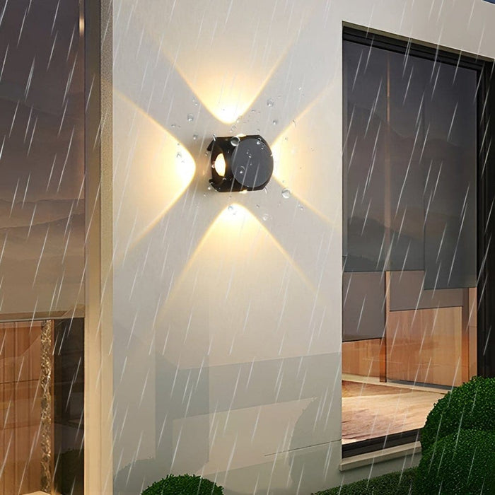 Versatile Outdoor Wall Lamp with Up and Down Lighting, Waterproof Aluminum and Acrylic, Available in 2 or 4 Light Options for Garden, Garage, and More-ErisView-6