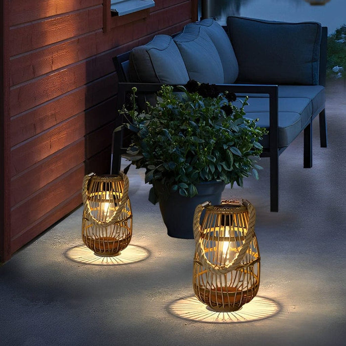 Versatile Rattan Solar Garden Light, Waterproof Outdoor Lantern for Patio, Deck, and Garden, Auto On/Off, Ideal for Trees and Pathways-ErisView-4