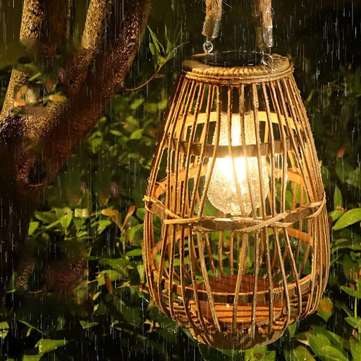 Versatile Rattan Solar Garden Light, Waterproof Outdoor Lantern for Patio, Deck, and Garden, Auto On/Off, Ideal for Trees and Pathways-ErisView-1