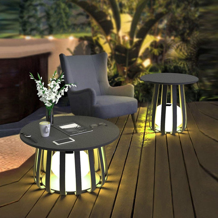 Versatile Solar Outdoor Floor Lamp with Built-in Coffee Table, IP65 Waterproof, Durable Metal Design, Easy Installation, Weather Resistant-ErisView-14