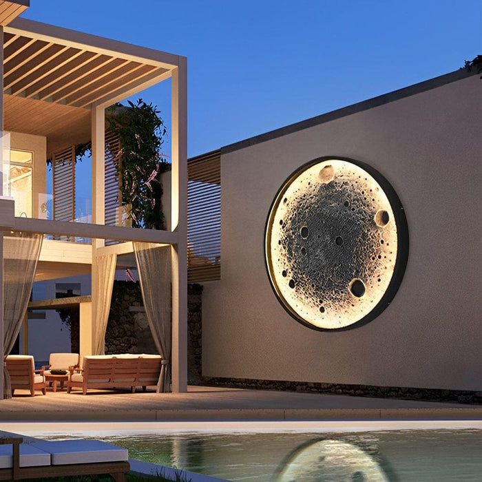 Waterproof Lunar Shape Outdoor Wall Lamp with Built-in LED, Durable Concrete Material, Aluminum Base, Stainless Steel Screws for Elegant Outdoor Lighting-ErisView-5