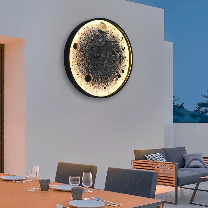 Waterproof Lunar Shape Outdoor Wall Lamp with Built-in LED, Durable Concrete Material, Aluminum Base, Stainless Steel Screws for Elegant Outdoor Lighting-ErisView-6