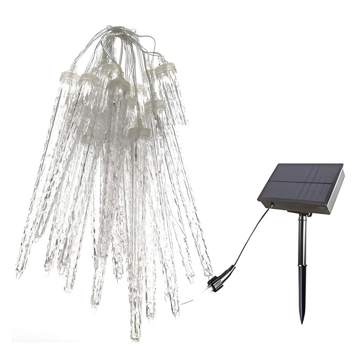 Waterproof Outdoor Solar LED Icicle String Lights for Garden, Porch, and Holiday Decorations, Automatic Day/Night Operation-ErisView-10