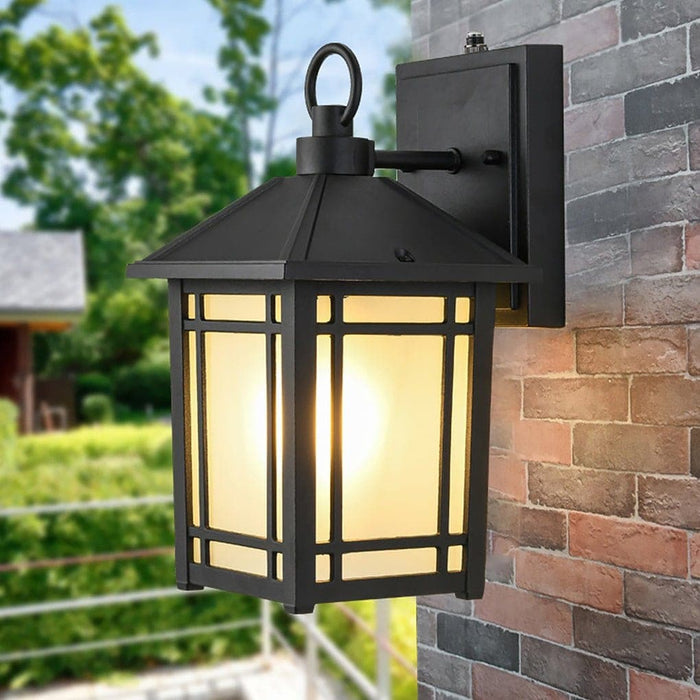 Waterproof Outdoor Wall Lamp with High Protection Level, Automatic Day/Night Sensor, and Frosted Glass Shades for Balcony, Courtyard, and Aisle Lighting-ErisView-4