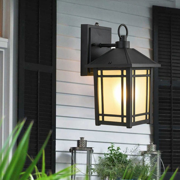 Waterproof Outdoor Wall Lamp with High Protection Level, Automatic Day/Night Sensor, and Frosted Glass Shades for Balcony, Courtyard, and Aisle Lighting-ErisView-14