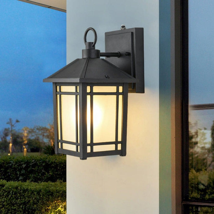 Waterproof Outdoor Wall Lamp with High Protection Level, Automatic Day/Night Sensor, and Frosted Glass Shades for Balcony, Courtyard, and Aisle Lighting-ErisView-10