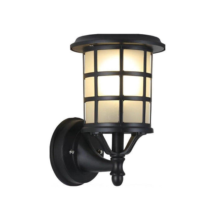 Waterproof Outdoor Wall Light with Adjustable Solar-Powered LED Colors, Metal and Glass Design, Dustproof, Long-Lasting, Elegant Artistic Style-ErisView-12