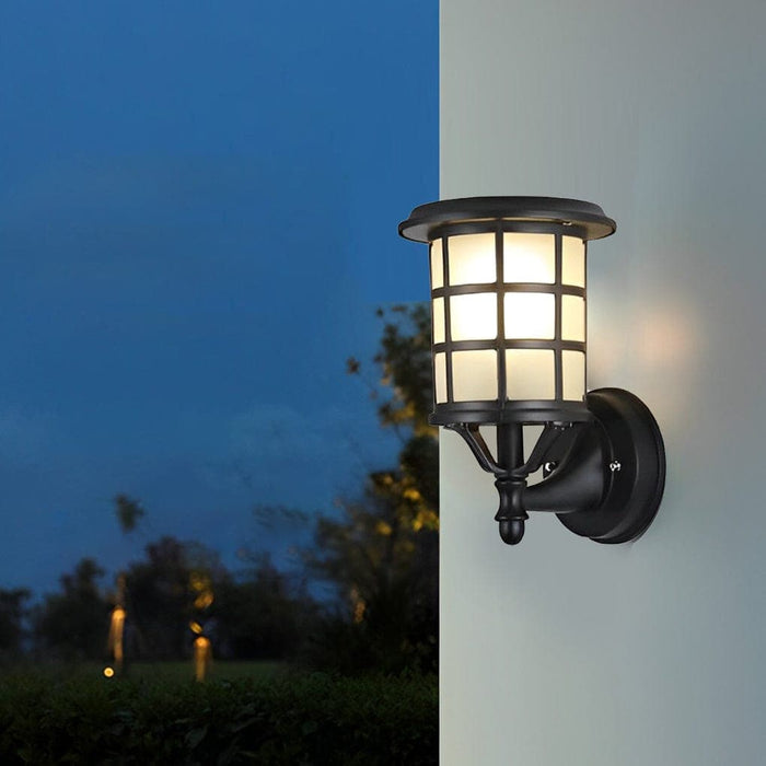 Waterproof Outdoor Wall Light with Adjustable Solar-Powered LED Colors, Metal and Glass Design, Dustproof, Long-Lasting, Elegant Artistic Style-ErisView-4