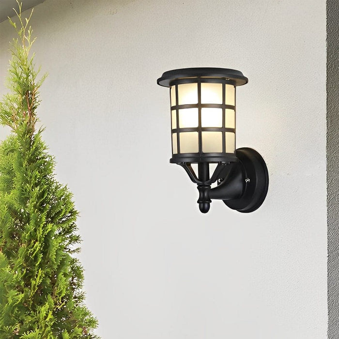 Waterproof Outdoor Wall Light with Adjustable Solar-Powered LED Colors, Metal and Glass Design, Dustproof, Long-Lasting, Elegant Artistic Style-ErisView-6