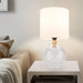 White Clear Glass Table Lamp Desk Lamp with Cylindric Fabric Shade for Bed Room Living Room Office Nightstand-ErisView