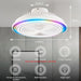 White Enclosed Remote Control Ceiling Fan with LED Light, RGB Dimmable Ceiling Fan with Bluetooth Speaker-2-ErisView