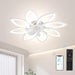 White Low Profile Ceiling Fan with Lights and Remote, Decorative Flower Ceiling Fan for Bedroom Living Room -1-ErisView