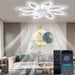 White Modern Ceiling Fan with Lights and Remote APP Control, Brightness LED Flush Mount Ceiling Lights for Living Room Bedroom-6-ErisView