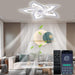 White Modern Ceiling Fan with Lights with Remote APP Control, Flush Mount Bright Ceiling Fan Lights for Living Room Bedroom-6-ErisView