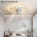 White Modern Low Profile Ceiling Fan with Light and Remote APP Control, Reversible Dimmable LED Ceiling Light Fan for Living Room Bedroom Kitchen -2-ErisView