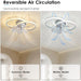 White Modern Low Profile Ceiling Fan with Light and Remote APP Control, Reversible Dimmable LED Ceiling Light Fan for Living Room Bedroom Kitchen -5-ErisView