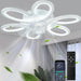 White Modern Remote Control Ceiling Fan and Light, Low Profile Flush Mount Ceiling Fan without Blades for Kids Room Living Room Dining Room Bedroom-1-ErisView