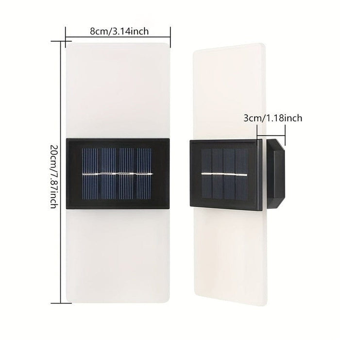 White Outdoor Solar Garden Light, Waterproof Outdoor Solar Wall Light for Pathway, Set of 2-ErisView