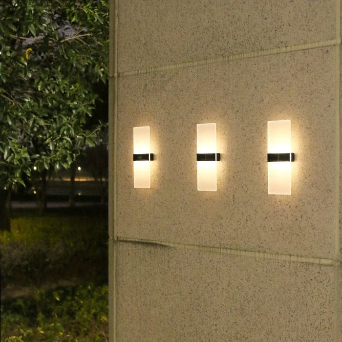 White Outdoor Solar Garden Light, Waterproof Outdoor Solar Wall Light for Pathway, Set of 2-ErisView