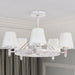 White Retro Ceiling Fan Chandelier with Lights and Remote Control, 7 Blades Reversible Quiet Ceiling Fans-1-ErisView