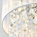 White Small Drum Shaped Flush Mount Light, Flush Mount Crystal Chandelier for Living Room Foyer Bedroom Entrance ErisView