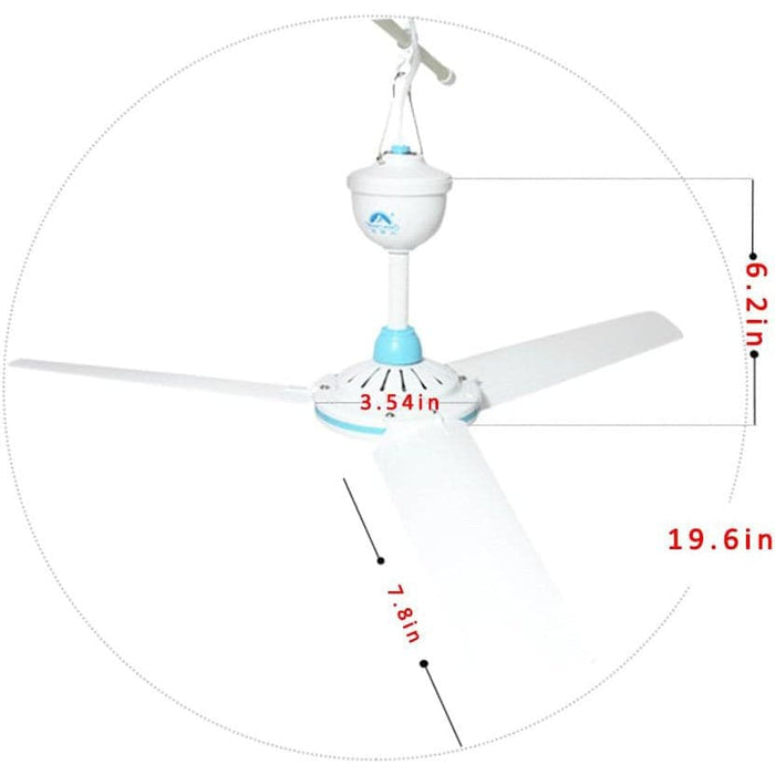 White and Blue Ceiling Fan, Hanging Fan for Household and Camping, Electrical Ceiling Fan-3-ErisView