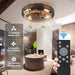 Woven Caged Low Profile Ceiling Fan with Lights, Enclosed Industrial Looking Ceiling Fan with Remote Control-4-ErisView